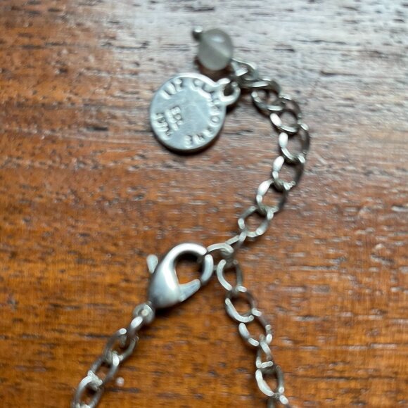 Liz Claiborne Silver Statement Necklace with Faux Pearls and Rhinestones - Picture 2 of 3